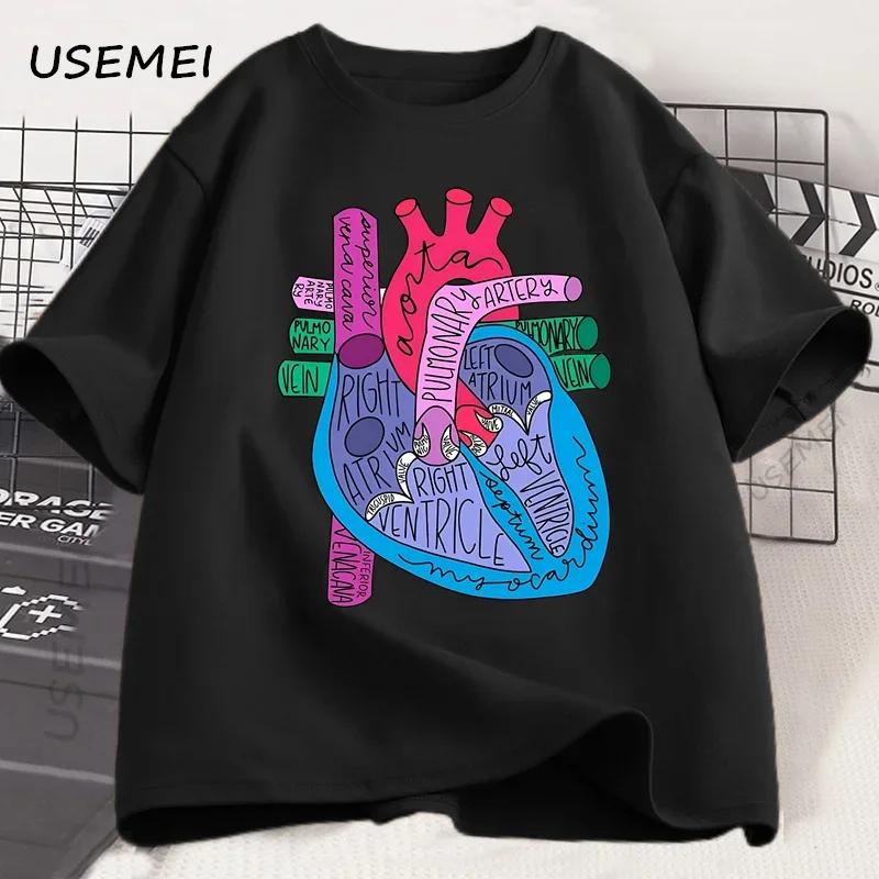 Heart Anatomy T Shirt Unisex Unisex Doctor Cardiologist TShirt Nursing Tees Causal Cotton Short Sleeve Round Neck Tshirt Clothing