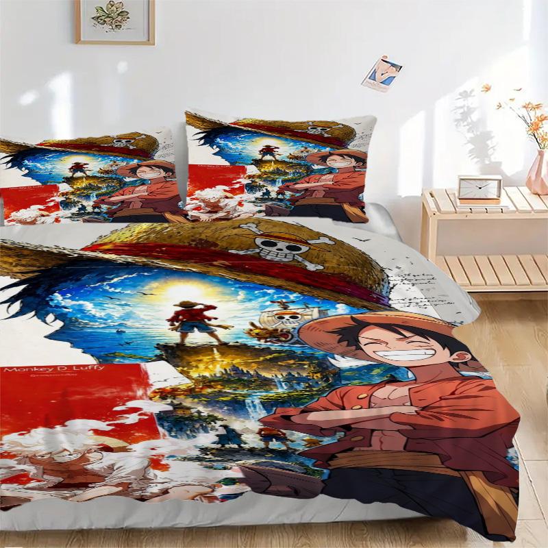 One Piece Bedding 3 Piece Set HD Print Duvet Cover Pillowcases for Teens Adult Bedroom Decoration Christmas Gift C315