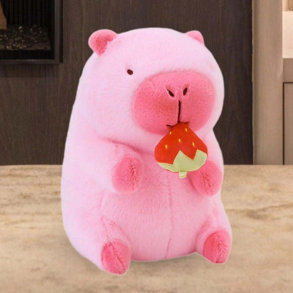 

Simulation Pink Strawberries Capibara Plush Doll Cloth Doll Capibara Anime Fluffty Toy Home Decor