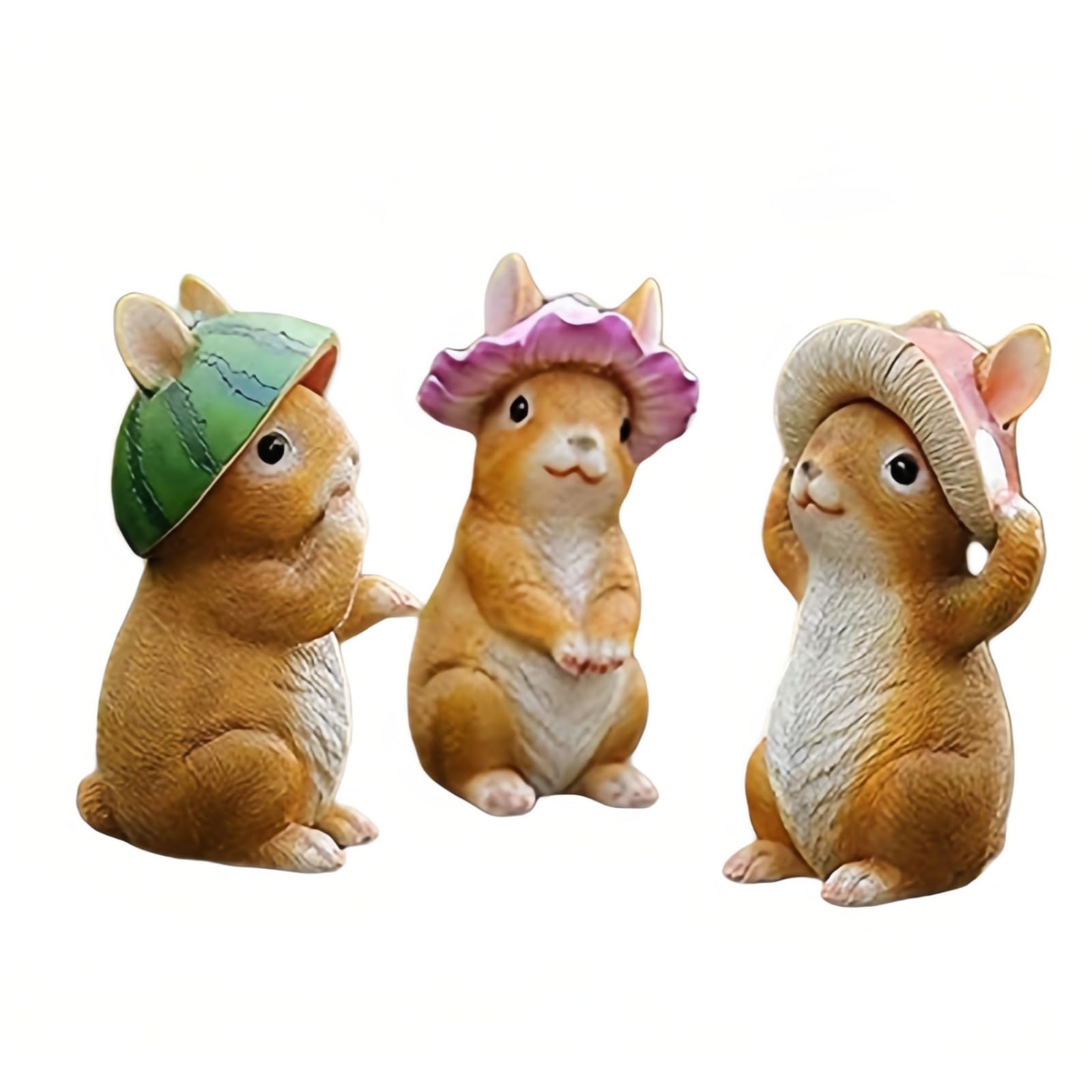 Champion Crafts Super Deal Garden Ornament Rabbit Kasuga s Cute Wind Fairy Tale Series Figurine Resin Decoration (Set of 3)