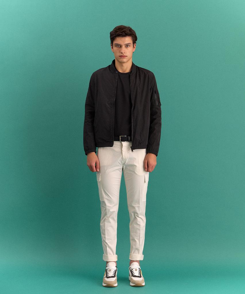 PANICALE White Slim Fit Cotton Cargo Pants