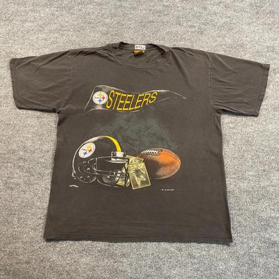 Maglietta Vintage Nutmeg Pittsburgh Steelers 1994 Taglia L 23x27 Nera USA