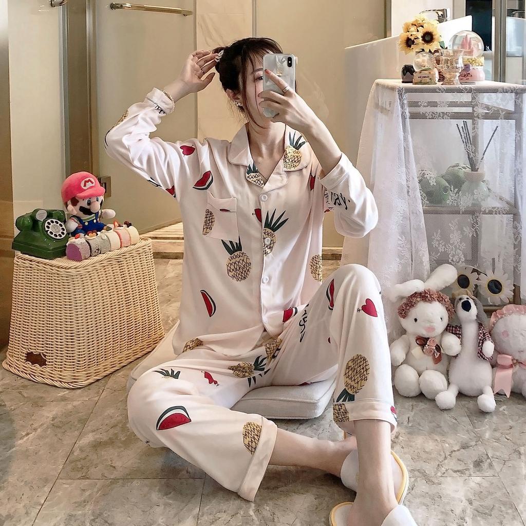 Spring and Autumn Fairy Wind Small Fresh Women's Pajamas Long Sleeve Set Sweet Loose Homewear Clearance