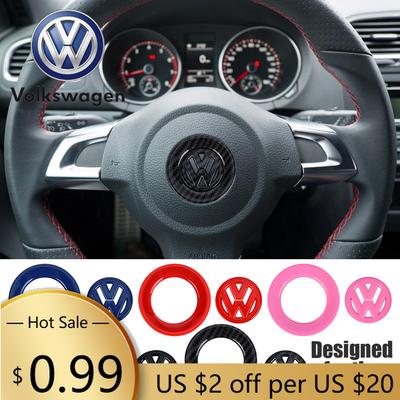 For VOLKSWAGEN VW ABS Car Steering Wheel Trim Ring Decoration Cover Sticker For Volkswagen Vw Tiguan Jetta Mk6 Scirocco Polo 6R