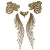Gold & Silver Sequin Mesh Embroidered Fabric Patches: Set of 5 Floral Decorations for Dancewear & DIY Skirt Accessories