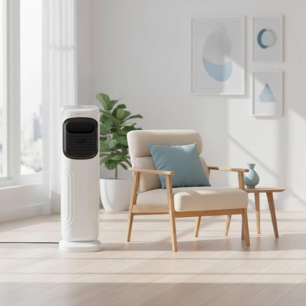 Columnar Air Cooling fan and Heater 2inStanding Standing Device Appliance for