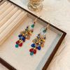 Bohemian Tassel Earrings for Women Colorful Beads Sweet Versatile Style Vacation Retro Color Ethnic Style Earring Accessories