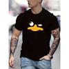Europäische Größen Cartoon Ente Aufdruck T-Shirt, T-Shirts Für Männer, Lässiges Kurzarm-T-Shirt Für Den Sommer
