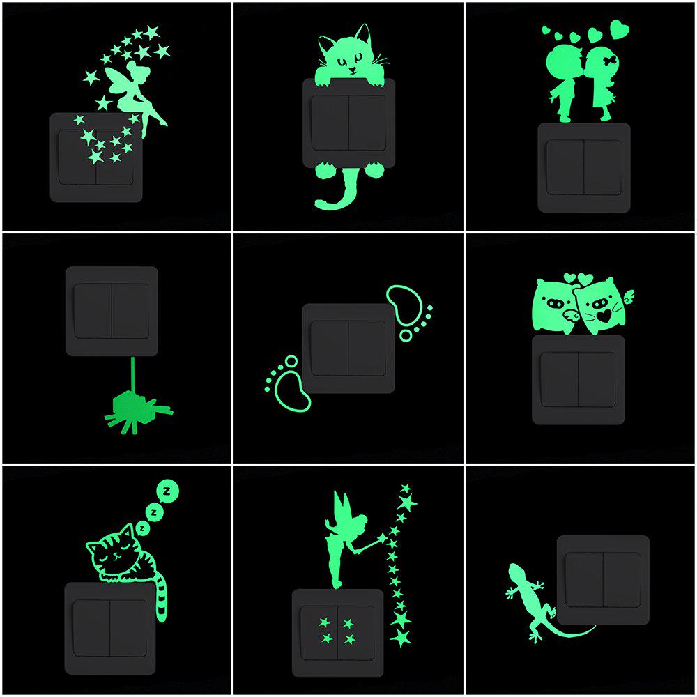 Switch Decoration Luminous Stickers Kids Room Wall Laptop Fridge Desk Car Home Decor Vinyl Decal Car/Fairy/Moon Stars/Bulb/Dog..
