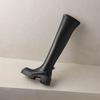 Krazing Pot Microfiber Autumn Winter Shoes Thick Bottom Flat Platform Size 43 Long Boots Zipper Over-the-knee Boots