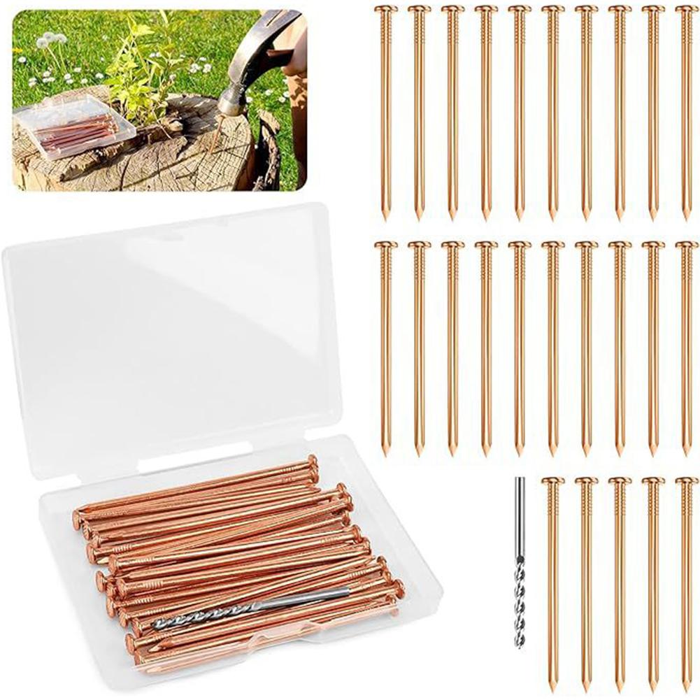 15/20/25pcs 4" Tree Killer Nails Large Copper Nails Stump Roots Removal Spikes For Killing Trees Stump Root Hardware Trees