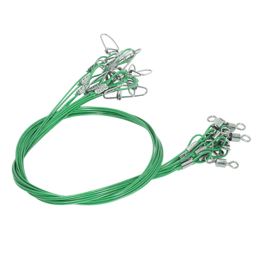 10Pcs 50cm Fishing Wire Rigs S Anti Bite Fishing Line S with Swivels Ine S