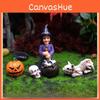 Witch Pumpkin Halloween Resin Yard Decoration With Micro Landscape Gift Scene