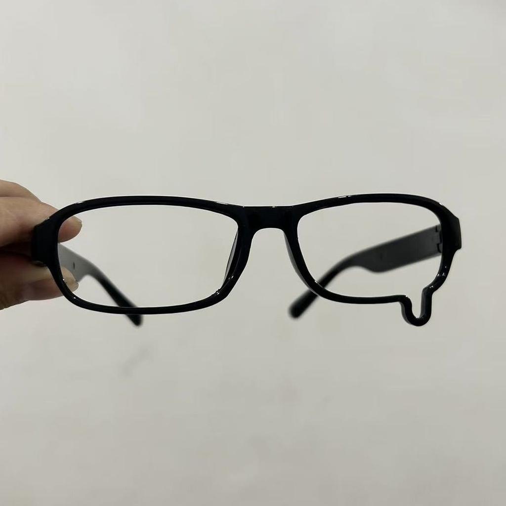 Unisex Personality Black Teardrop Glasses Frame No Lenses Anime-Shaped Photography Stage Performances Cosplay Eyeglasses