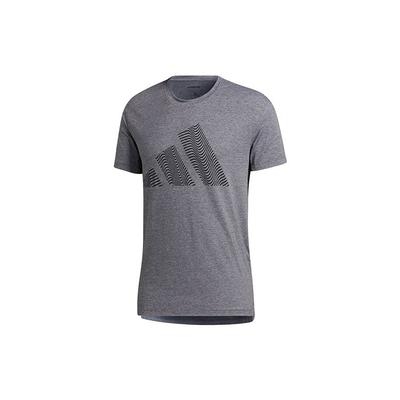 Three-Bar Logo Print Short Sleeve T-Shirt Men Tops Black GR7070