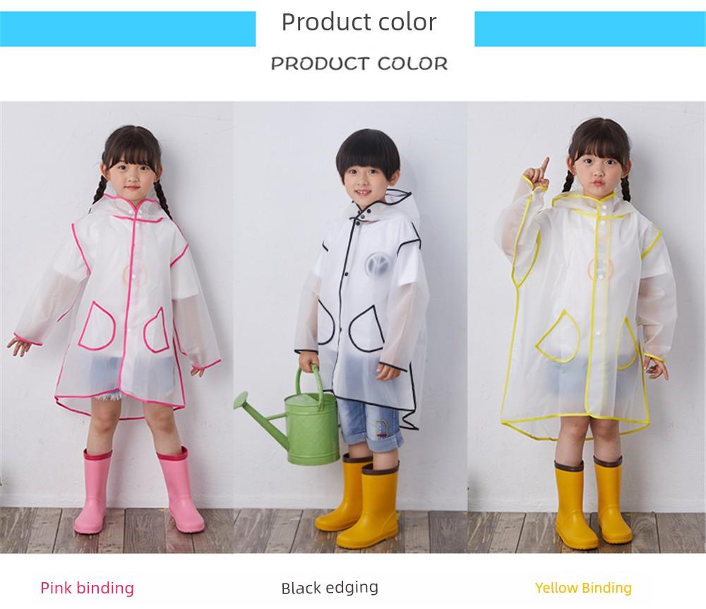 Fashionable and Cute Children's Raincoat for Babies, Kindergarten Kids, Boys, Transparent Jacket, Full-Body, Portable, Outdoor