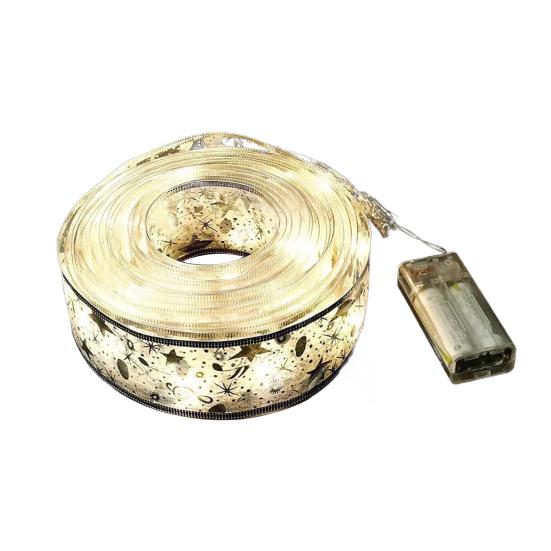 Yousheng Christmas Tree Ribbon String Lights Battery Powered Fairy Lights Christmas Ribbon Bow Light for Indoor Outdoor Xmas Wedding New Year Holiday