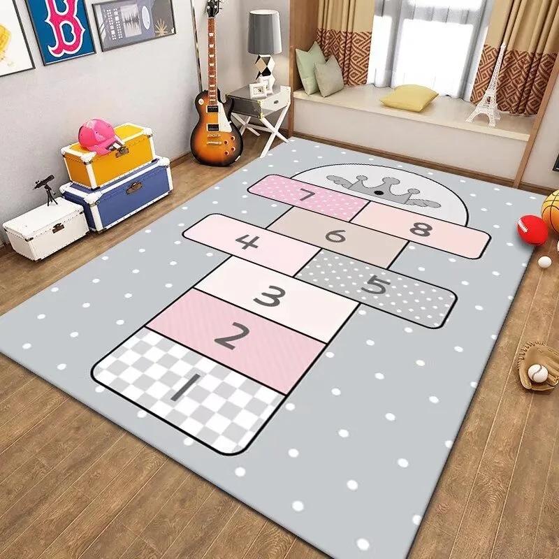 Jumping House Carpet Children's Bedroom Decor Cartoon Rugs for Home Living Room Sofa Non-slip Kindergarten Crawling Floor Mat