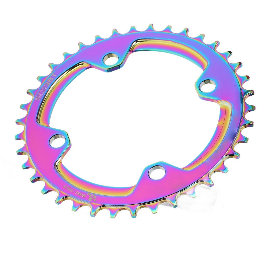 104 BCD Mountain Bicycle Narrow Wide Round Chainring Repair Colorful Single Chain Ring38T Round Chainring  104BCD