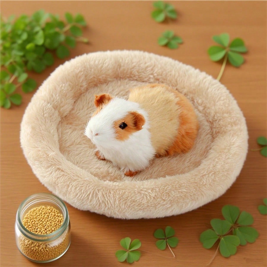 1pc Super Soft Plush Pet Bed - Cozy Warm Hamster Sleeping Nest, with Non-Slip Bottom and Insulation Pad