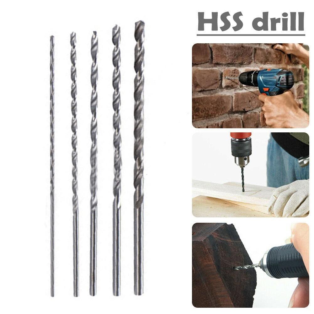 5Pcs Extra Long HSS High Speed Steel Drill Bit Set 2/3/4/5/6mm Bits