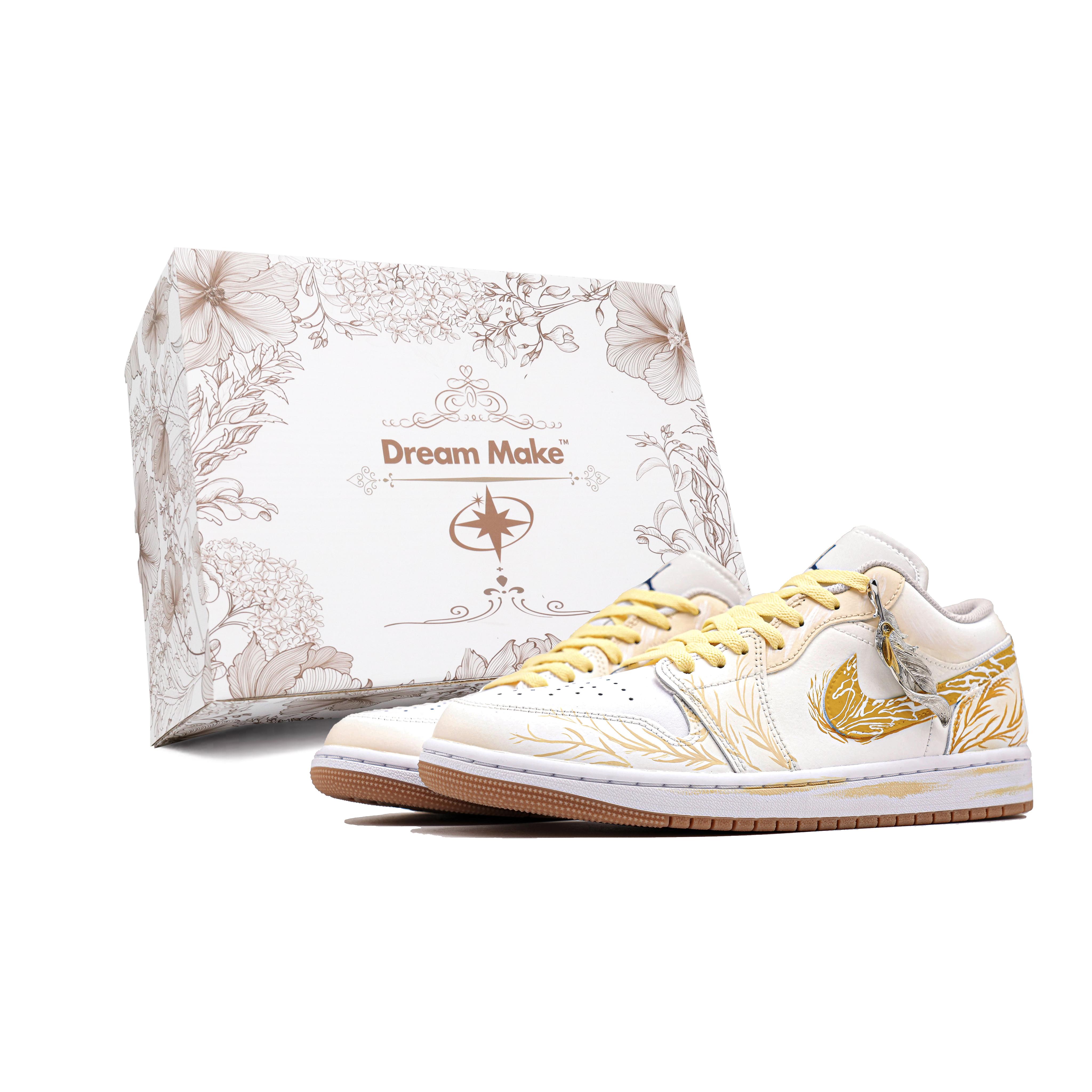 

Jordan Air Jordan 1 Вінтажні Баскетбольні Кросівки Чоловічі Низькі Золоті 553558-146(Команда740-) 40