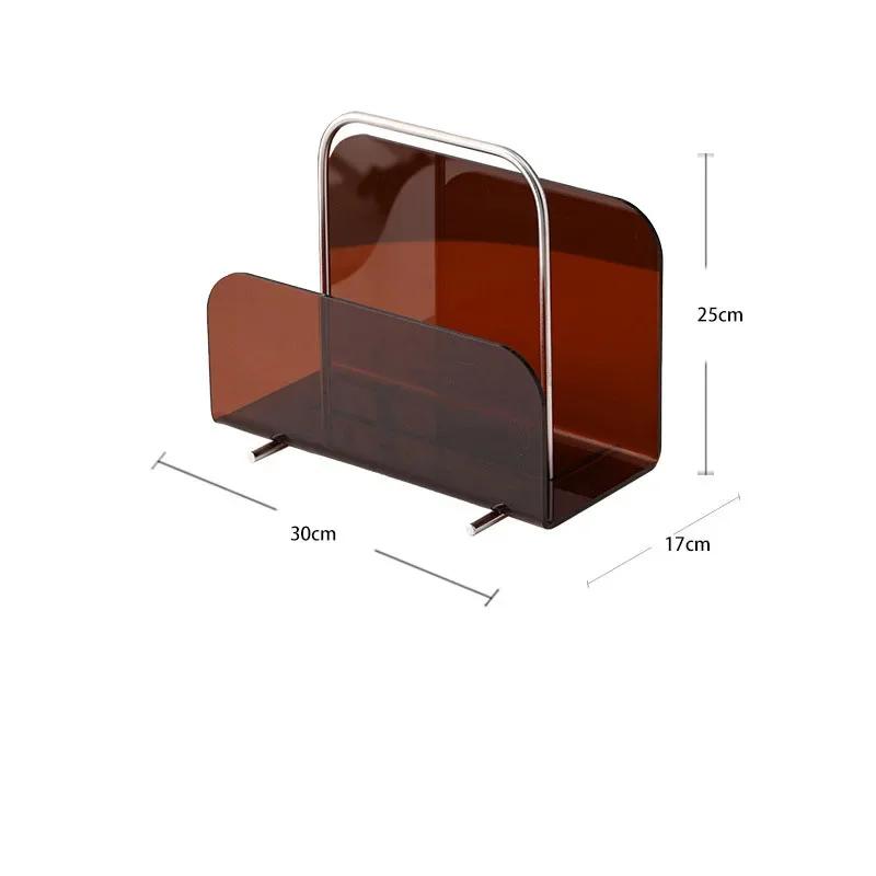 Acrylic Magazine Holder Crystal Clear Acrylic Magazine Book Rack Desktop File Storage For Office Home Study Model Room Decor