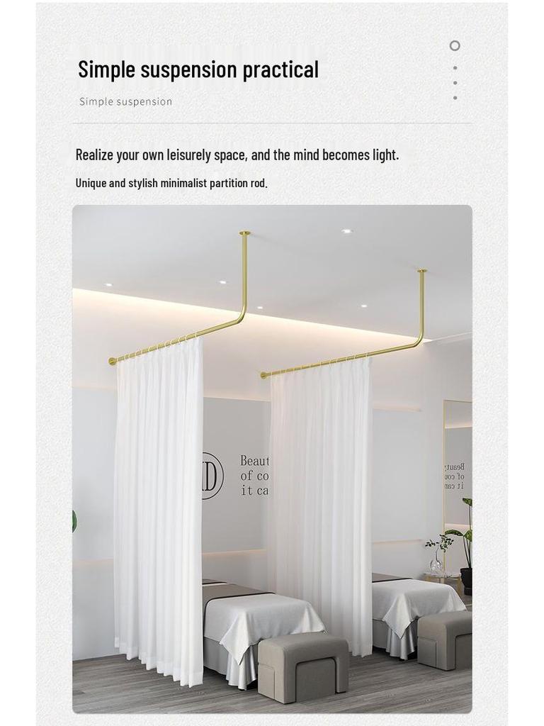 Wrought Iron Beauty Salon & Health Center Partition Curtain Rod for Beds