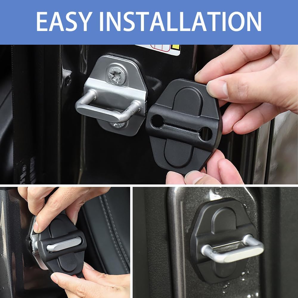 6-Pack Door Lock Cover Buckle Decor Trim for Jeep Wrangler JL JLU 4XE Unlimited Sahara Sports Rubicon Gladiator JT 2018 2019 2020 2021 2022 2023 2024