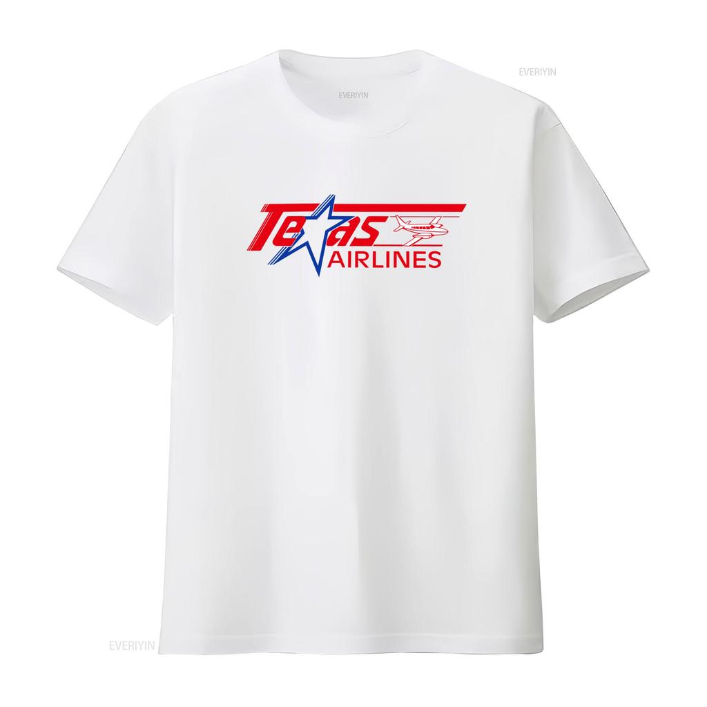 Texas Airlines Retro Vintage T Shirt for USA International Airport Design vintage Washed designer clothes homme Soft Stretched