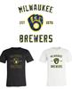 Milwaukee Brewers Est Distressed Logo T-Shirt Sizes Youth-Adult 6XL FAST Ship!