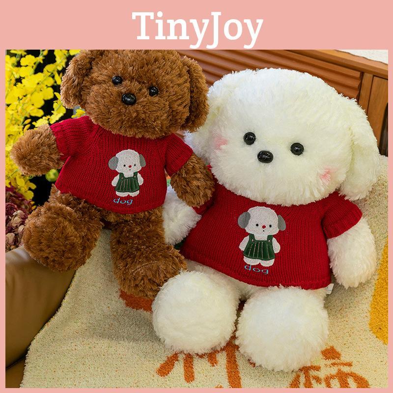 Teddy Cartoon Sweater Dog Plush Cuddly Sleeping Pillow Bow Tie Gift Kids For