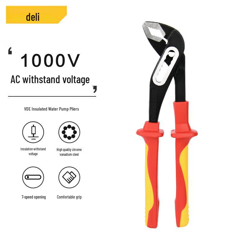 Deli Insulated Water Pump Pliers 10 inch
