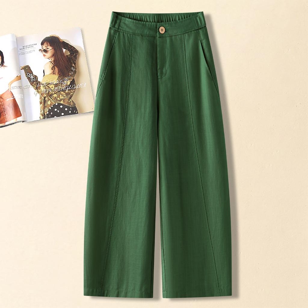 Cotton and Linen Wide-leg Casual Pants Women's 1116 Summer New Loose and Drape Feeling Thin Tencel Linen Straight-leg Pants