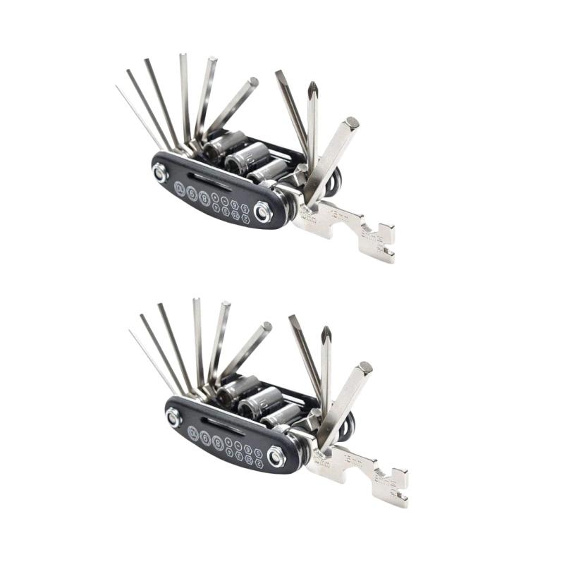 16 In 1 Bike Multitool Portable Multi-Functional Tools Emergency Maintenance Repair Cycling Mountain Bike Multitools For Bicycle
