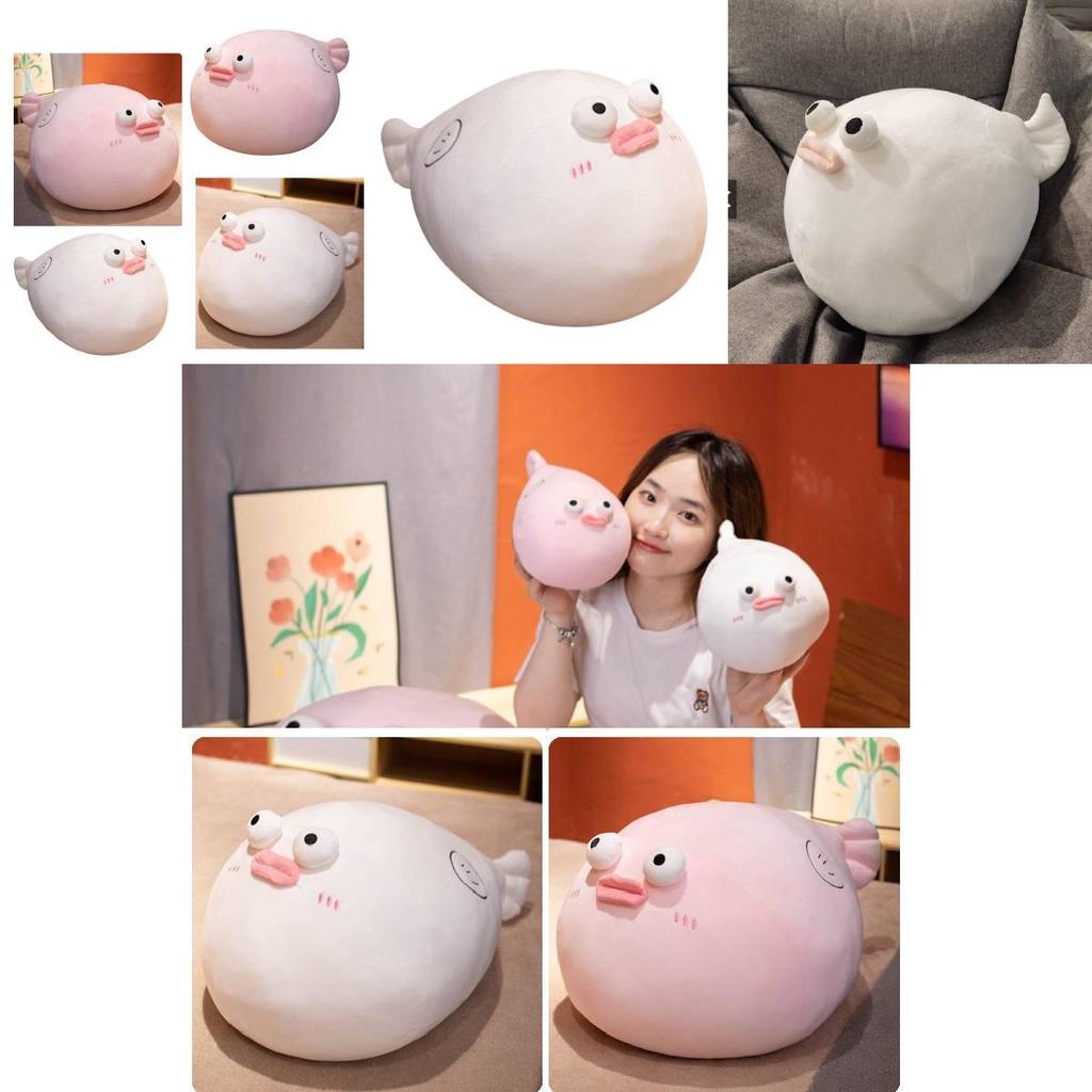 Cute Pufferfish Sausage Lips Plush Toy Pillow