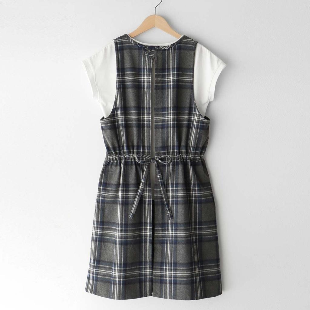 HOUSE WEAR STUDIO Peach Brushed Yarn Composition Woven with Free Size [NAIGAI] 100% Cotton, Dyed, Pattern, Back, Tie-back, Women's Apron, 70372219,