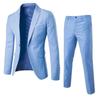Nový pánský oblek pro ženicha Dvoudílný Jednobarevný Slim Fit Banketní Šaty Oblek Bunda Skladem