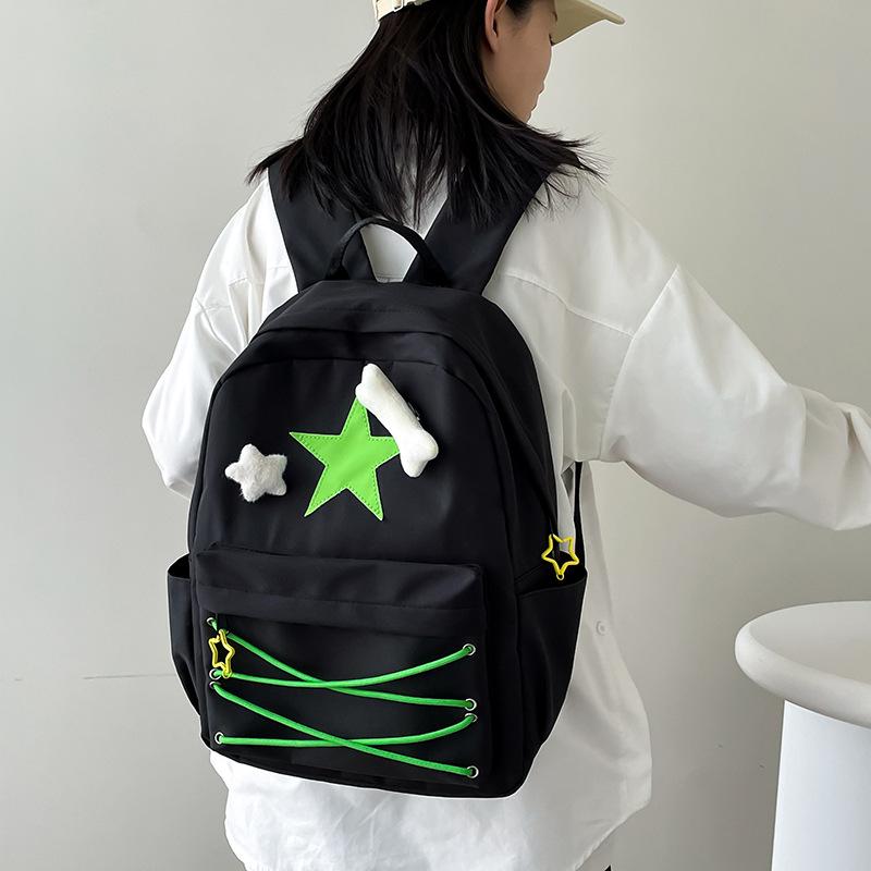 Schoolbag Backpack Female Japanese ins Personality Fashion Star Primary and Secondary School Student School Bag Korean Version Niche Versatile Braided