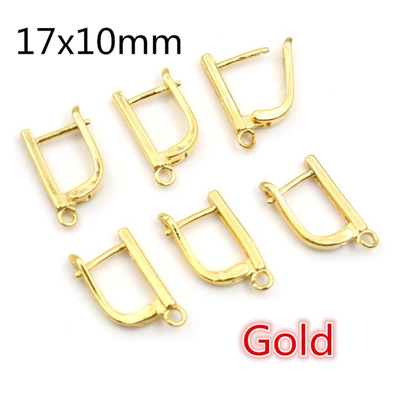 10pcs 3-Styles Gold Color French Earring Hooks Lever Back Open Loop Setting for DIY Earring Clips Clasp Jewelry Making Findings