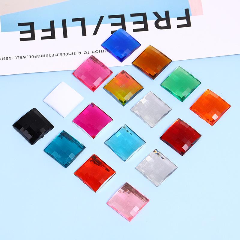Flat Bottom Square Acrylic Rhinestone for DIY Apparel, Jewelry, and Crafts