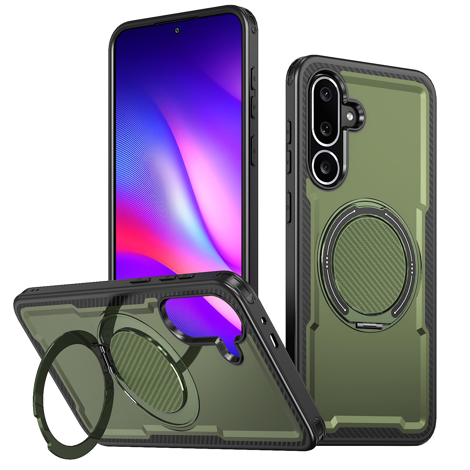 

For Samsung Galaxy F56 5G/Galaxy M56 5G Magnetic Case TPU + PC Phone Cover with Damping Rotating Stand