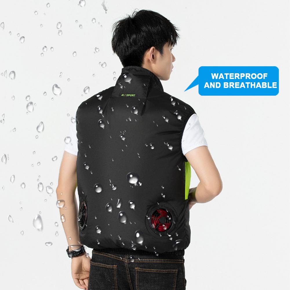 Cooling Vest Ice Fan Vest Heat Resistant Air Conditioner Clothes Breathable Cooling Fan Vest for Summer Camping Fishing Supplies