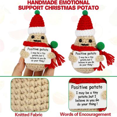Divertenti Patate Emozionali Positive di Natale Bambole Decorazione Casa Stanza Fatto a Mano Uncinetto Lavorato a Maglia Lana Ornamento Patate Regali
