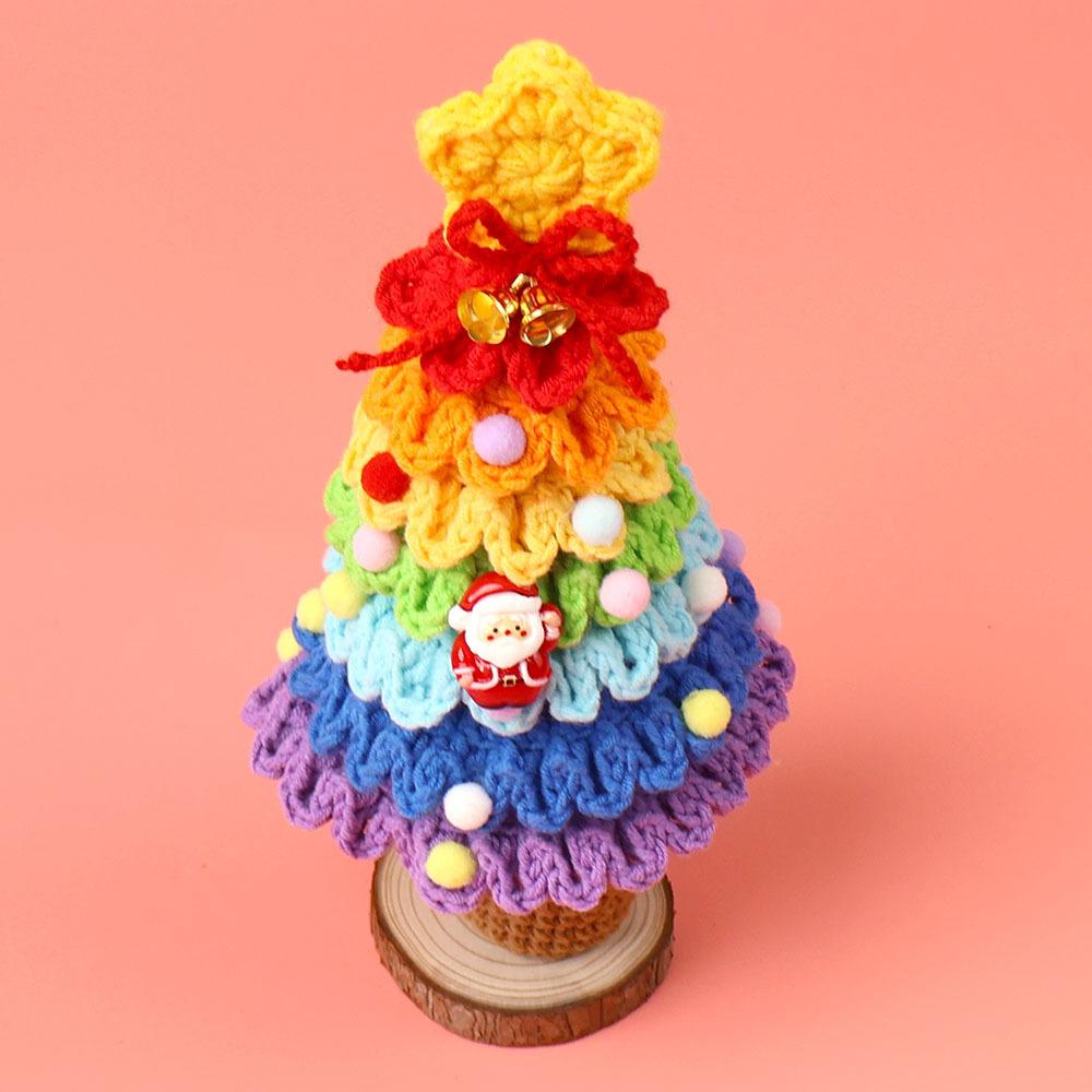 2025 Crochet Christmas Tree Creative Woven Christmas Tree Knitted Plant for Christma Gift