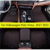 Car Floor Mats For Volkswagen Polo Virtus 2017 2018       Leather Auto Carpet Pads Vehicle Foot Rugs