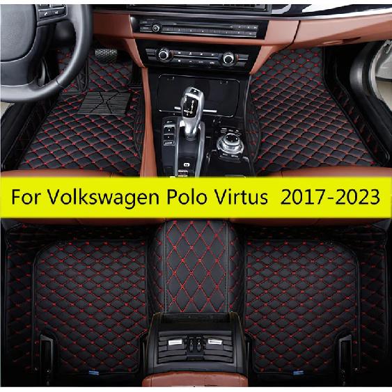 Car Floor Mats For Volkswagen Polo Virtus 2017 2018       Leather Auto Carpet Pads Vehicle Foot Rugs