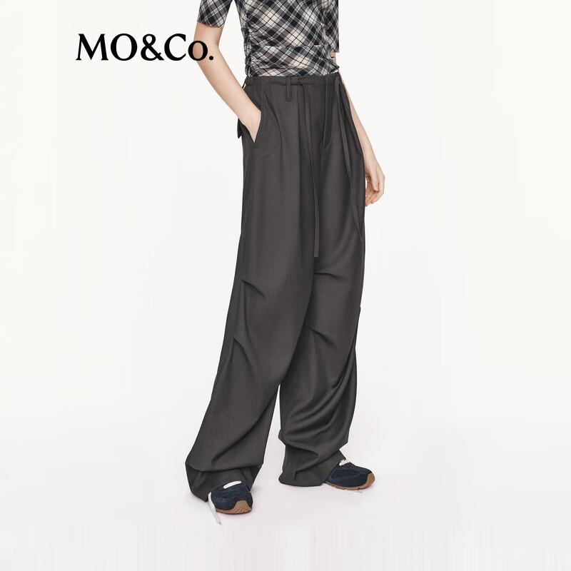 MO&Co. Deconstructed Drawstring Low-Waist Pleated Pants
