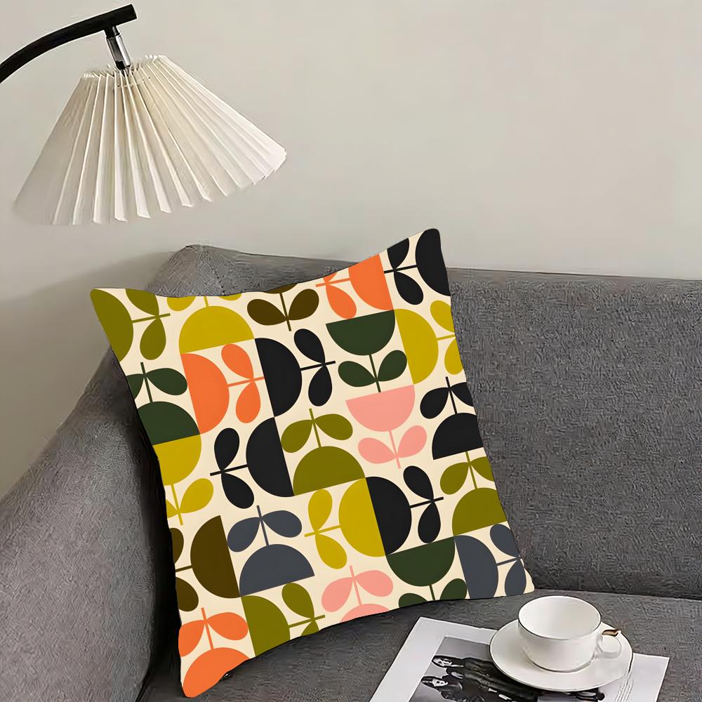 Aesthetic Art O-Orla Kiely Flower Stem Cushion Cover Reversible Plush Pillow Cover – For Car, Sofa, Bedroom, Perfect As a Gift.
