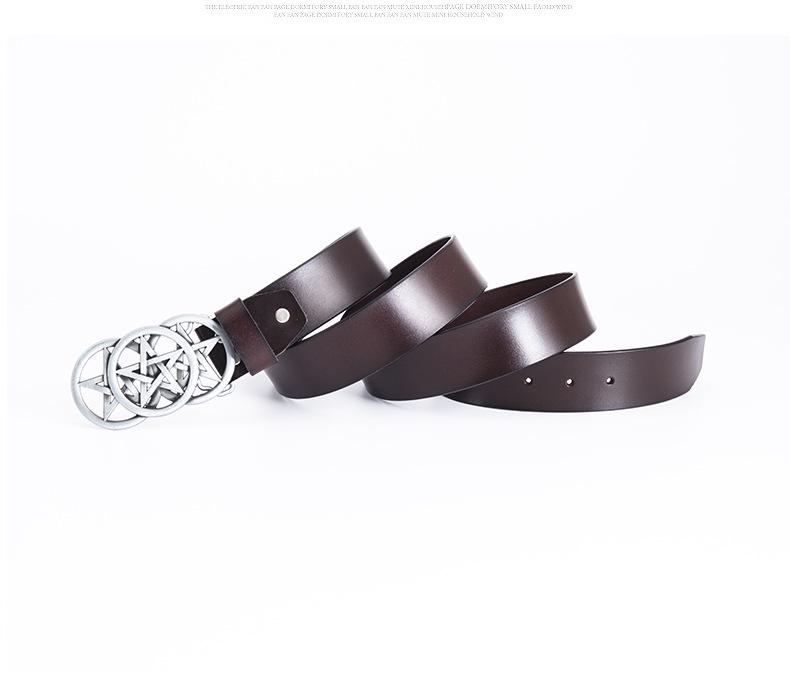 Men's Trendy Five-Star Leather Belt - European & American Celtic Classic Design